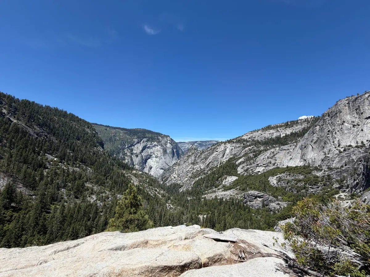 View across Yosemite's granite cliffs