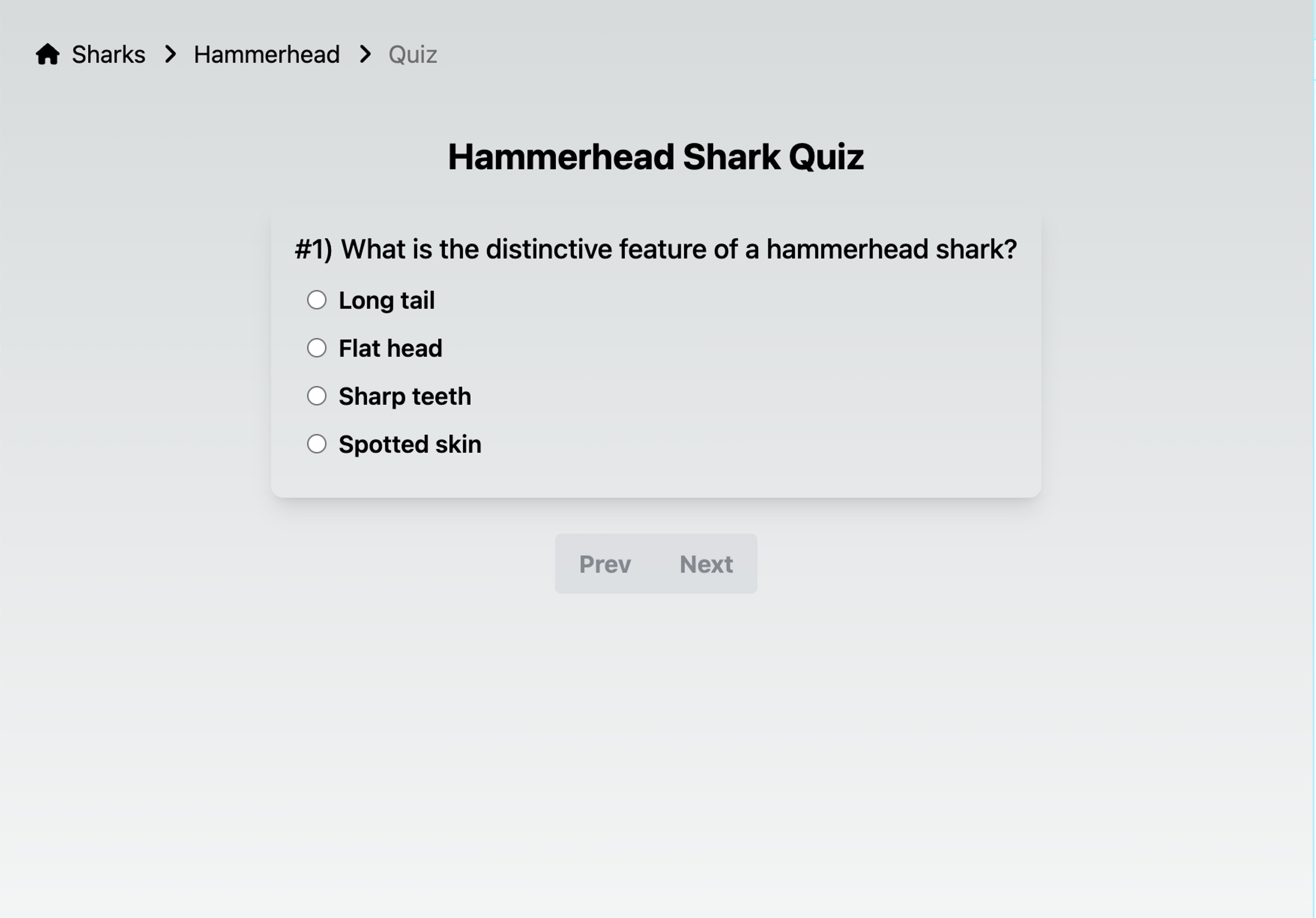 Shark quiz